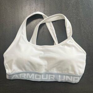 Under Armour White Medium Sportsbra Athletic Lifestyle Active‎